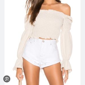 Superdown smocked crop top | size XS